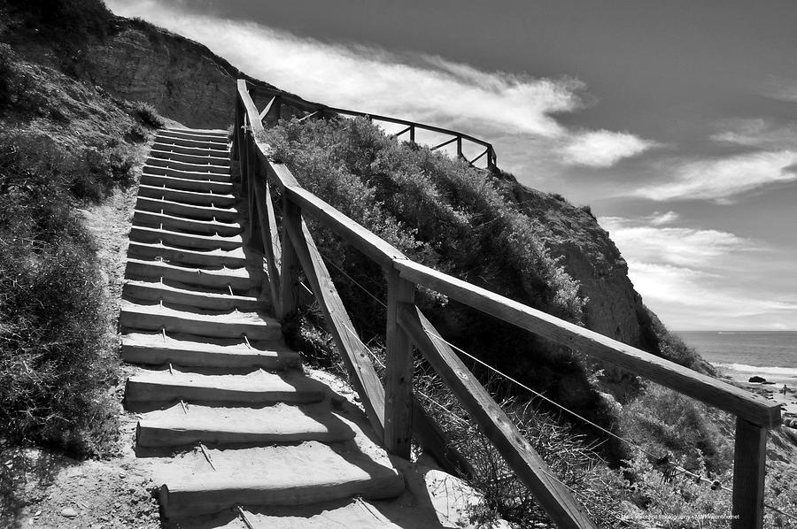 California Beach Stairs Photograph by Mark Valentine