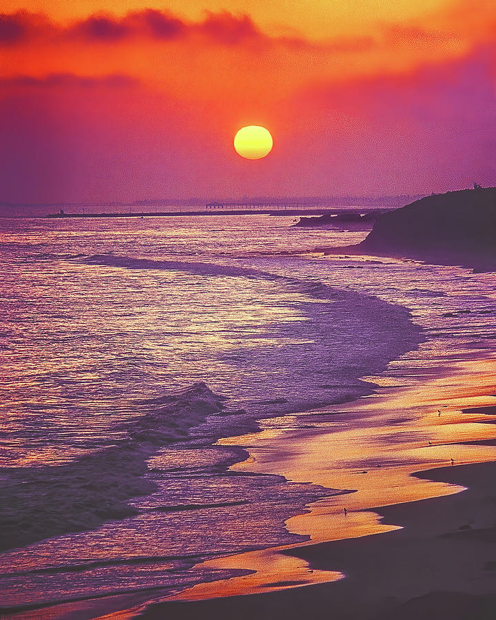 California Beach Sunset Photograph by Don Schimmel