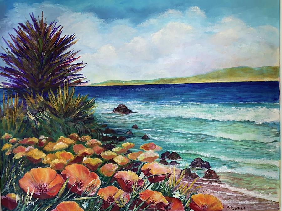 California Coast Dream Painting by Nancy Isbell