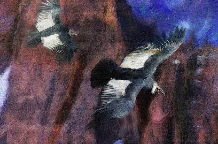California Condors Reintroduced Digital Art by Russ Harris