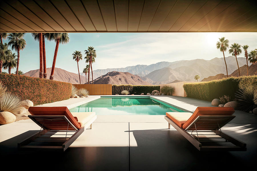 California Dreaming - Palm Springs Private Pool Digital Art by Philippe HUGONNARD California Dreaming - Palm Springs Private Pool Digital Art by Philippe HUGONNARD
