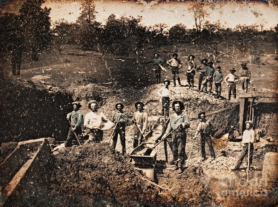 California Gold Rush Miners Circa 1849 Dageuerreotype Photograph By
