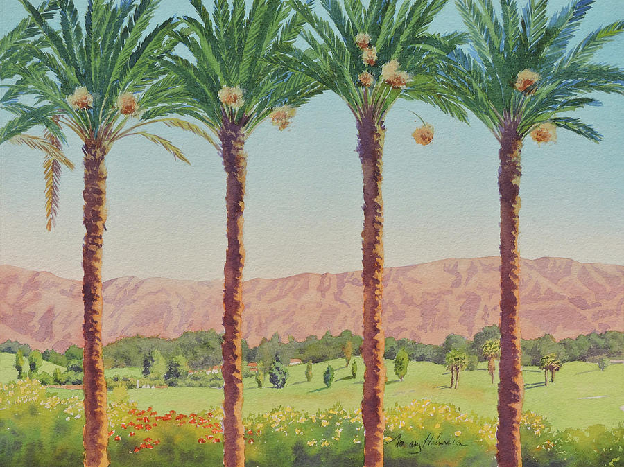 California Golf Course Painting by Mary Helmreich