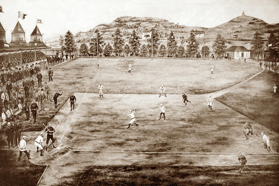 Vintage Drawing - California league Baseball grounds by Vintage Sports