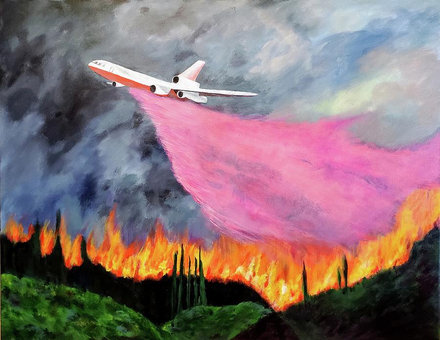 California on Fire Painting by Gail Friedman