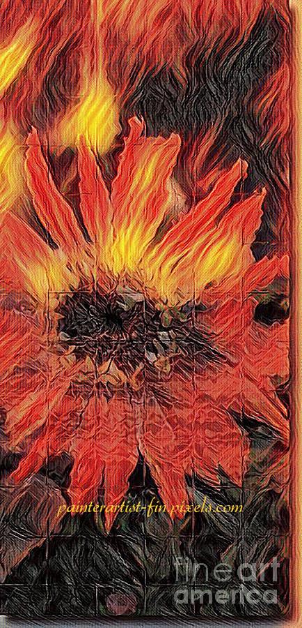 California On Fire Mixed Media by PainterArtist FIN