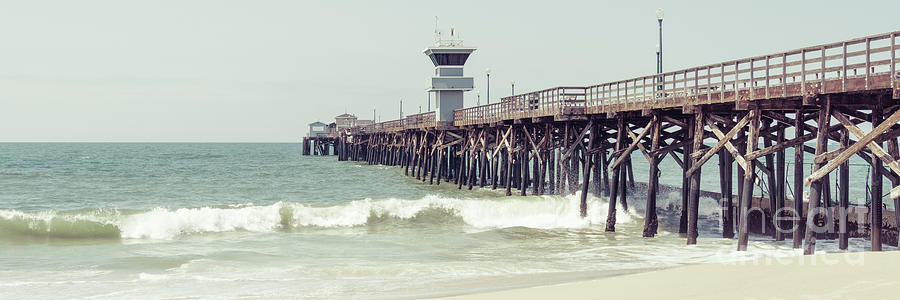 California Seal Beach Pier Coastal Panorama Photo Photograph by Paul Velgos