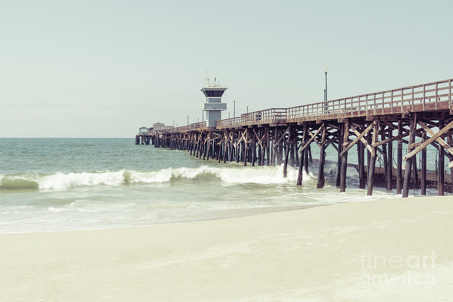 California Seal Beach Pier Coastal Photo Photograph by Paul Velgos