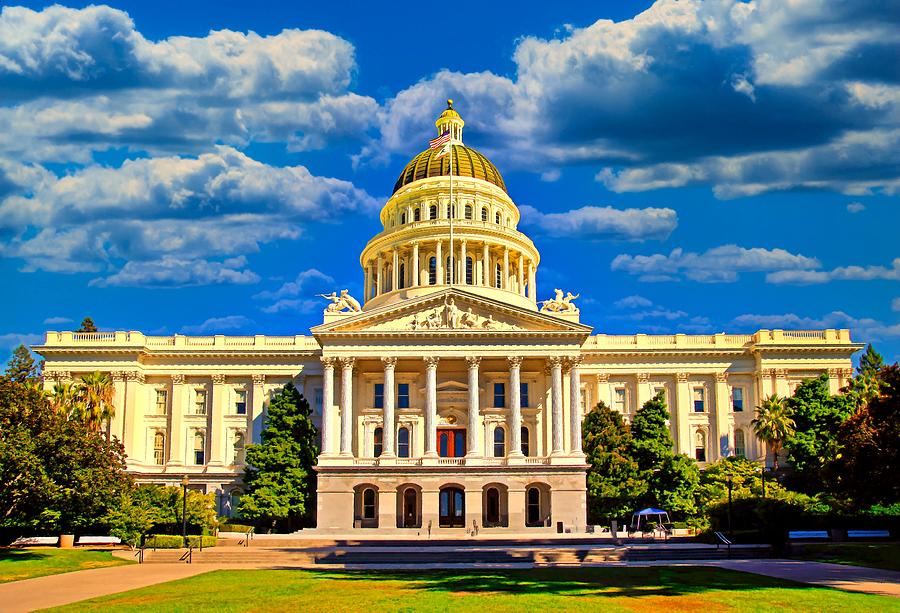 California State Capitol in Sacramento - digital painting Digital Art by Nicko Prints