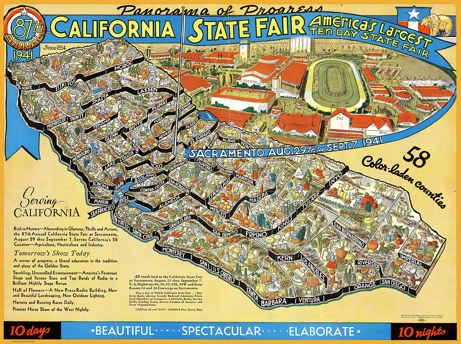 California State Fair. Map Digital Art by Owl Gallery Fine Art America