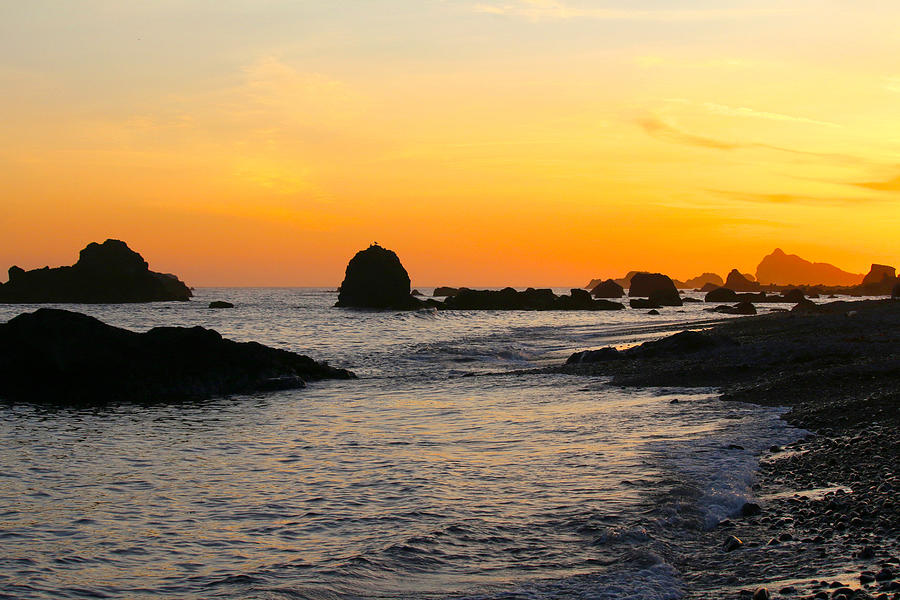 Sunset Photograph - California Sunset - Crescent City by Art Block Collections