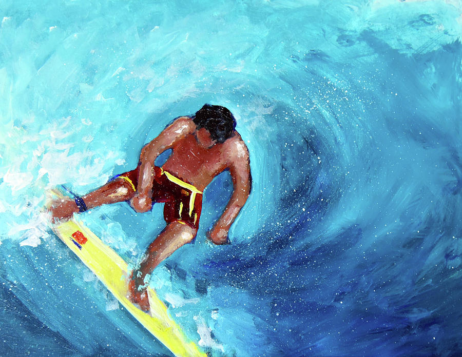 California Surfer Painting by Katy Hawk