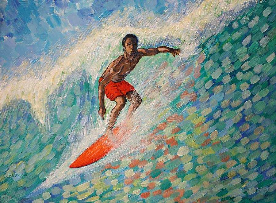 California Surfer Painting
