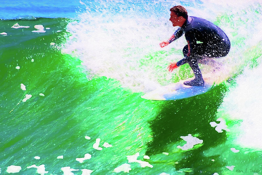 California Surfing Artwork Mixed Media by Mark Tisdale