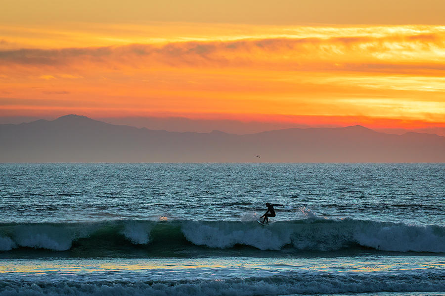California Surfing at Sunset Photograph by Lindsay Thomson