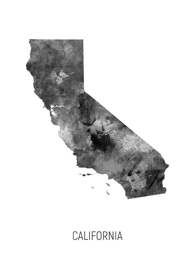 California Map Digital Art - California Watercolor Map #34 by Michael Tompsett