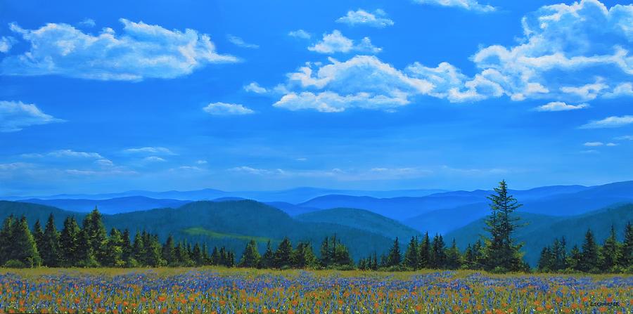 California Wildflowers Painting by SophiaArt Gallery