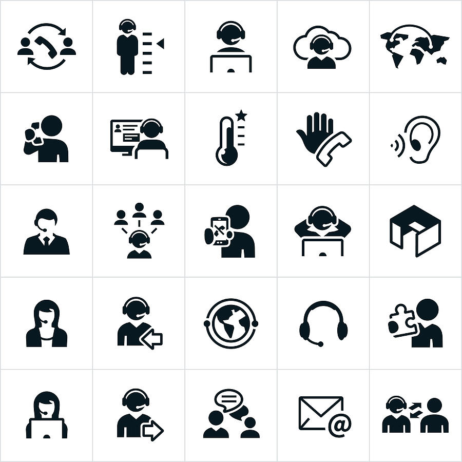 Call Center Icons Drawing by Appleuzr