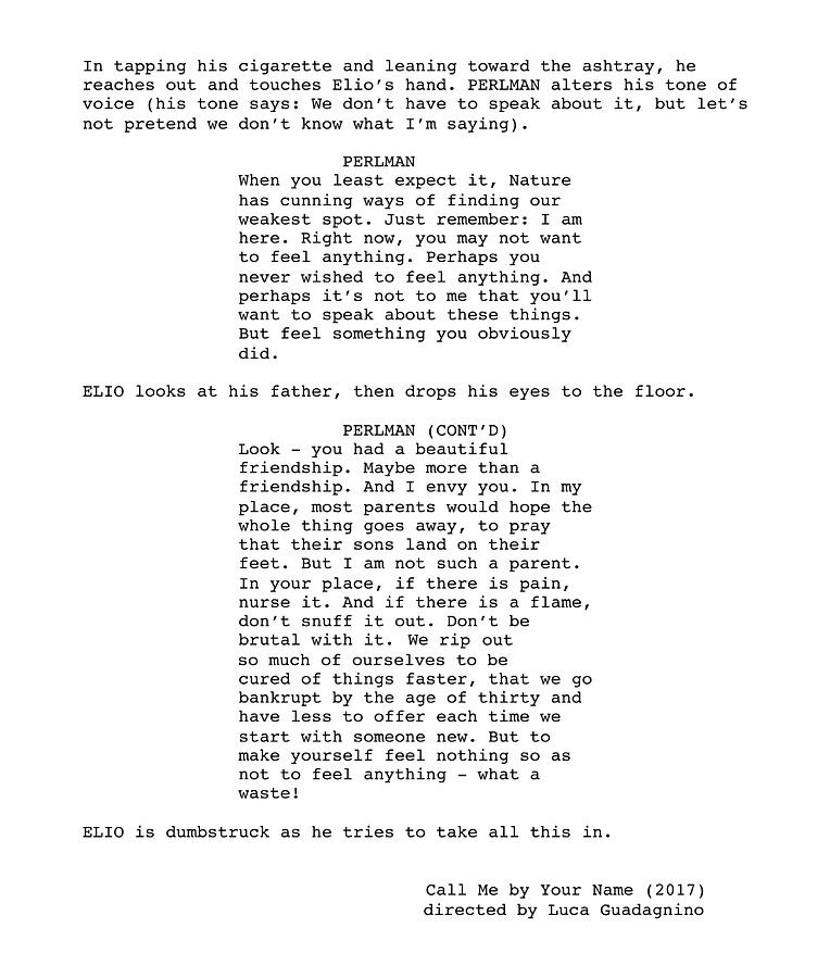 call me by your name scene script