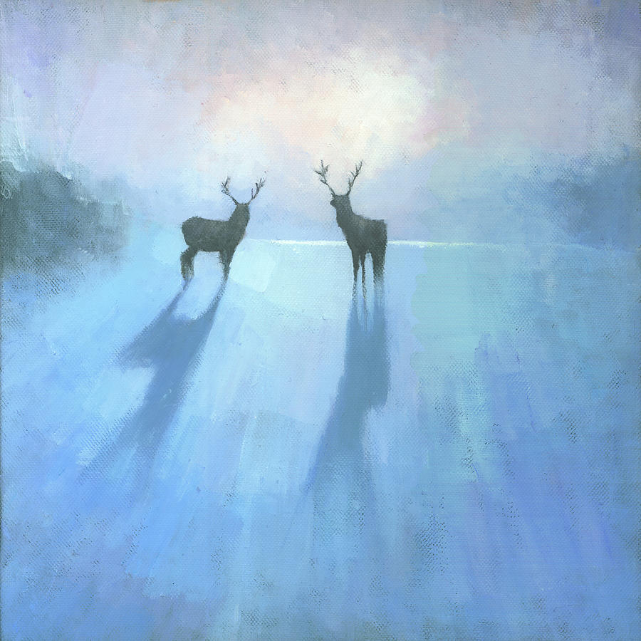 Reindeer Painting - Call of the Arctic by Steve Mitchell