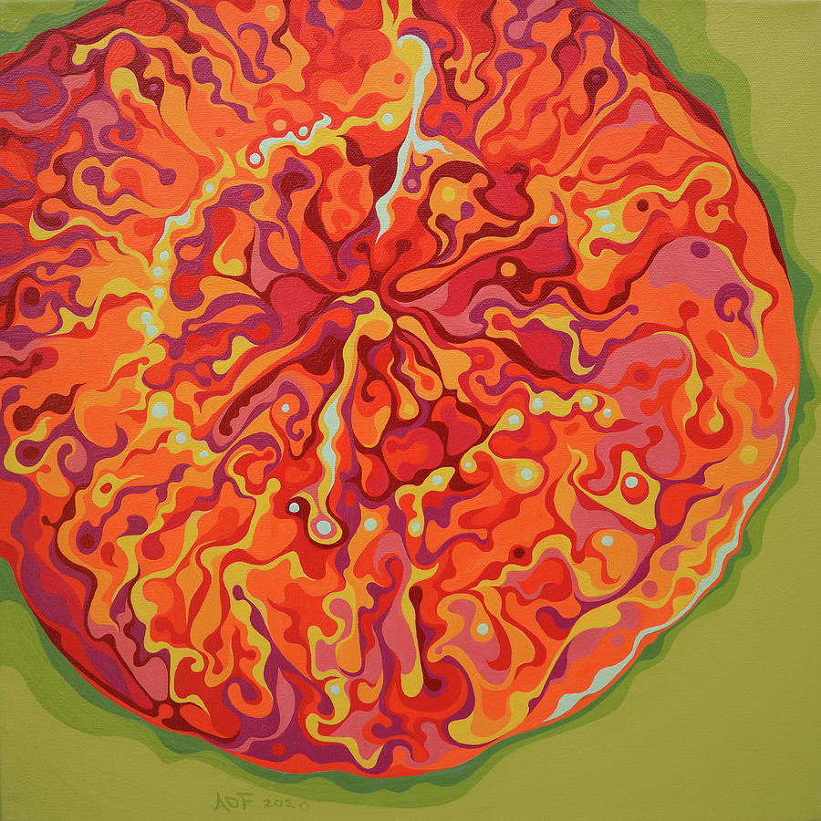 Call of the Kaleidoscopic Carrot Medallion Painting by Amy Ferrari