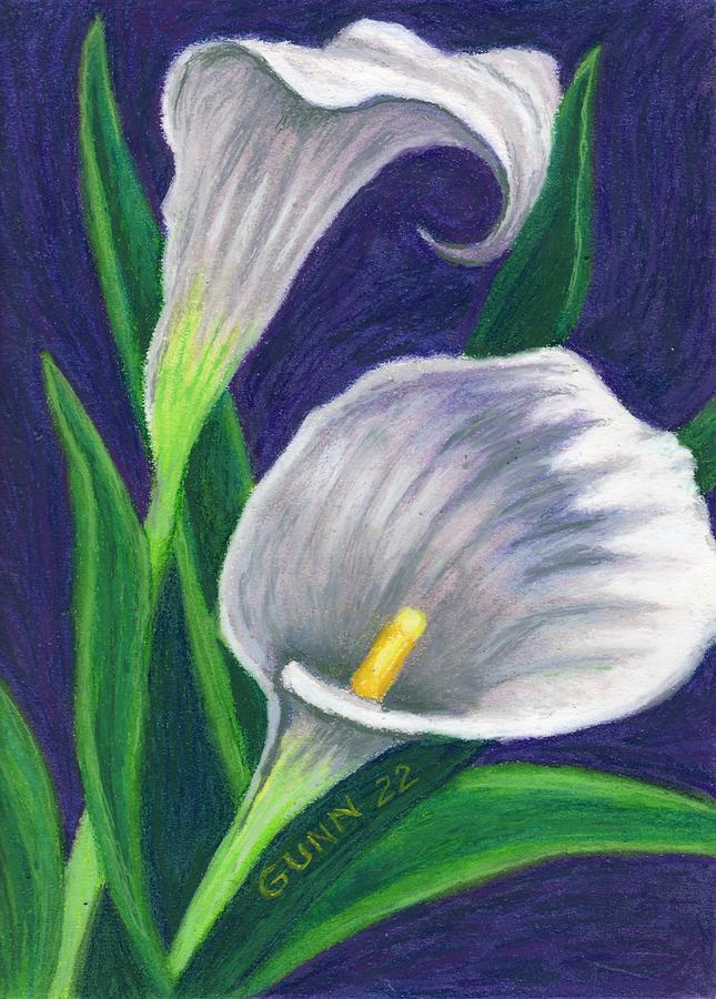 Calla Lilies 4 Pastel by Katrina Gunn