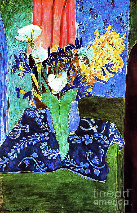 Calla Lilies and Mimosas by Henri Matisse 1913 Painting by Henri Matisse