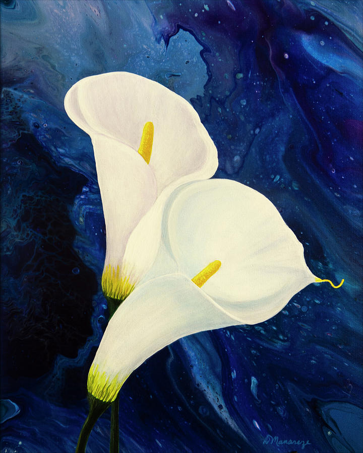 Calla Lilies Painting by Donna Manaraze