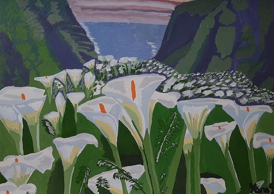 Calla Lilies in the Mountains at Dawn Painting by Yana Syskova | Fine ...