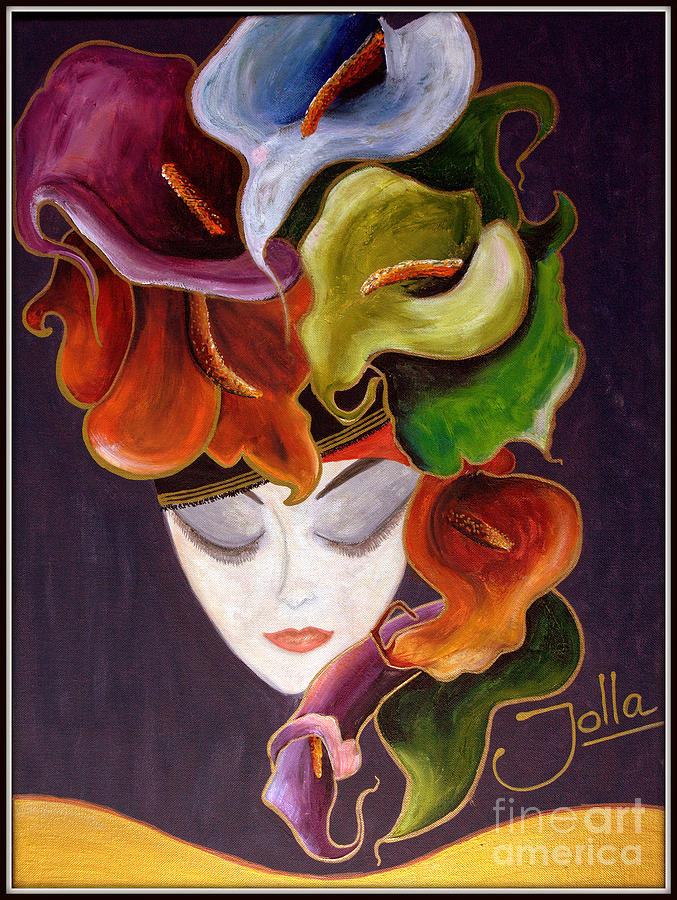 Calla Lily Dame.. Painting by Jolanta Anna Karolska