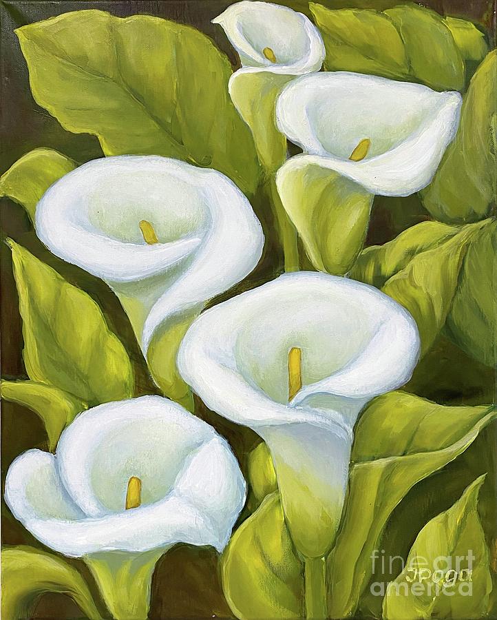 Calla lilies Painting by Inese Poga