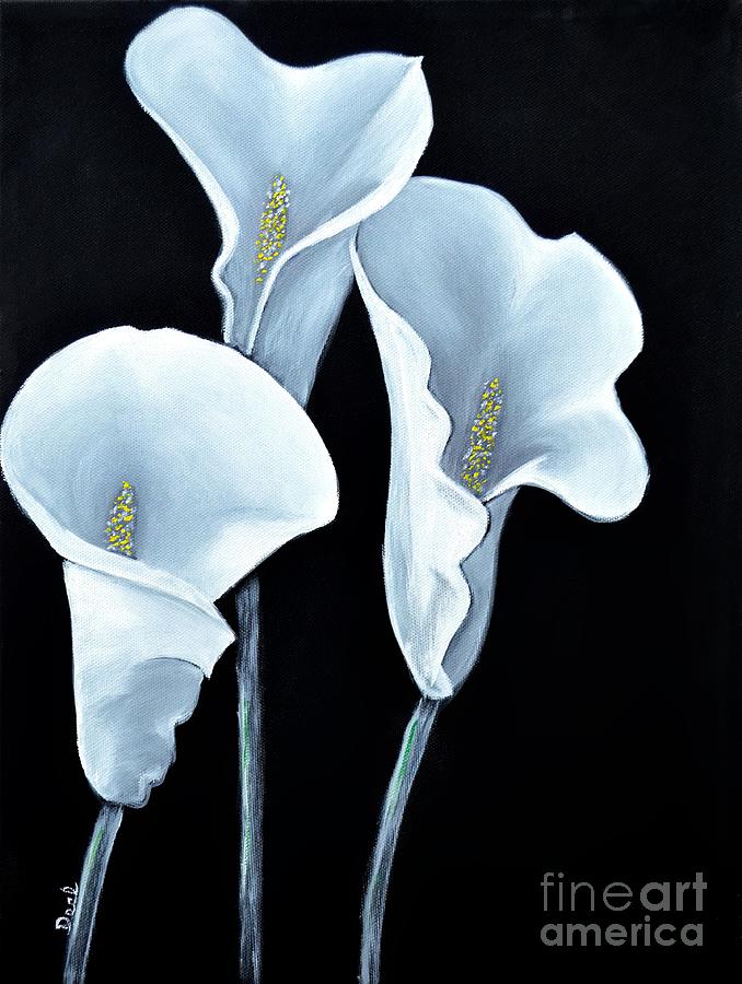 Calla Lily Trio - No 1 Painting by Mary Deal