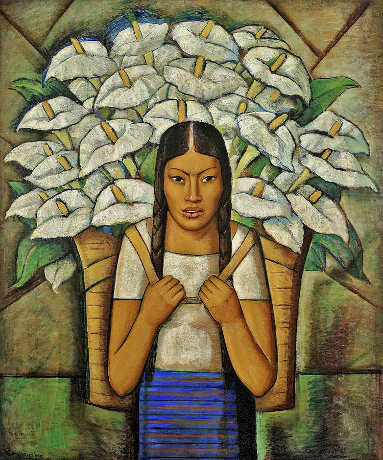 Alfredo Ramos Martinez Painting - Calla Lily Vendor by Alfredo Ramos Martinez