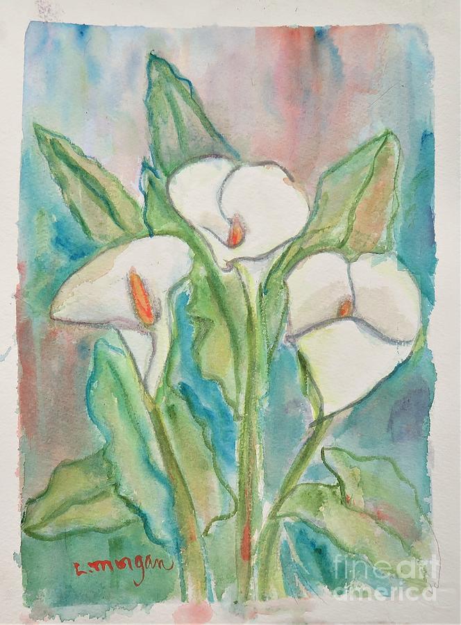 Calla Trio Painting by Laurie Morgan