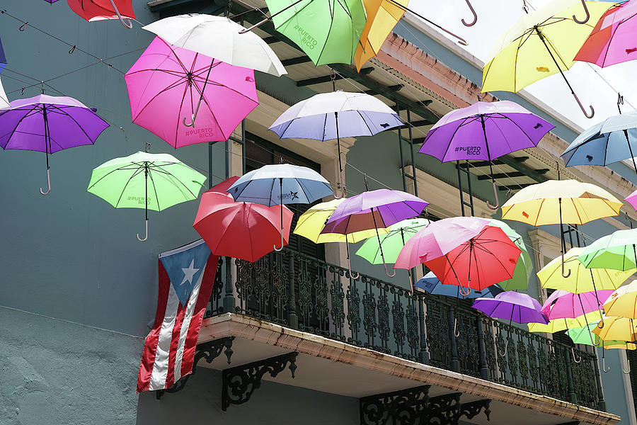 Calle de la Fortaleza - Umbrellas 1 Photograph by Richard Reeve