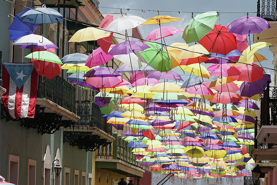 Calle de la Fortaleza - Umbrellas 4 Photograph by Richard Reeve