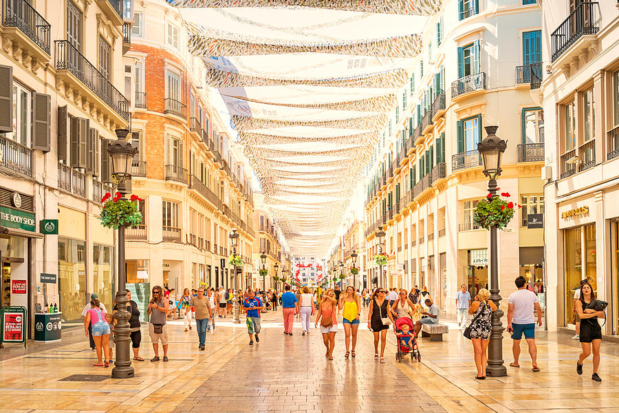 Calle Larios shopping street in downtown Malaga Spain Photograph by Benedek