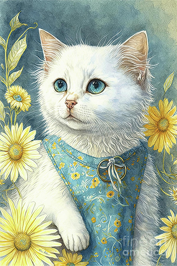 Cat Painting - Callie The Kitten by Tina LeCour