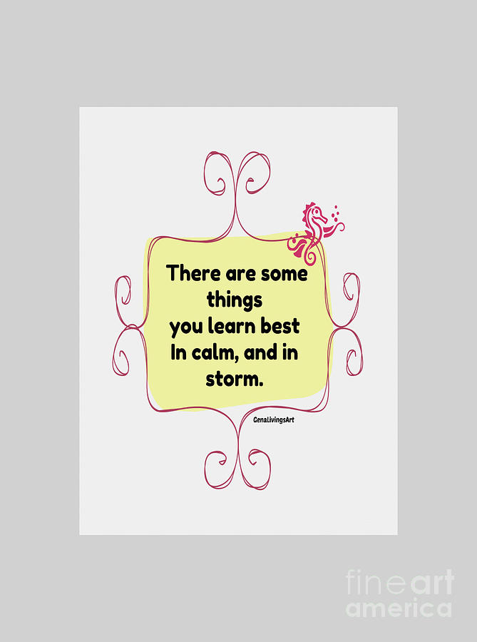 Calm and Storm Note Card Digital Art by Gena Livings