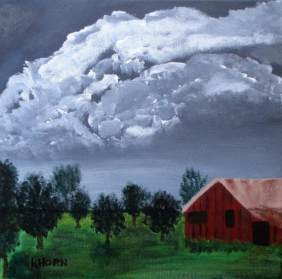 Barn Painting - Calm before the storm by Kathy Horn