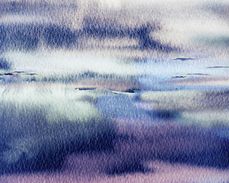 Calm Peaceful Meditative Quiet Evening On The Shore Abstract Landscape I Painting by Irina Sztukowski