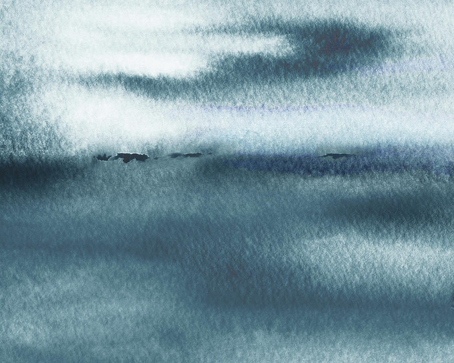 Calm Peaceful Meditative Quiet Evening On The Shore Abstract Landscape IV Painting by Irina Sztukowski
