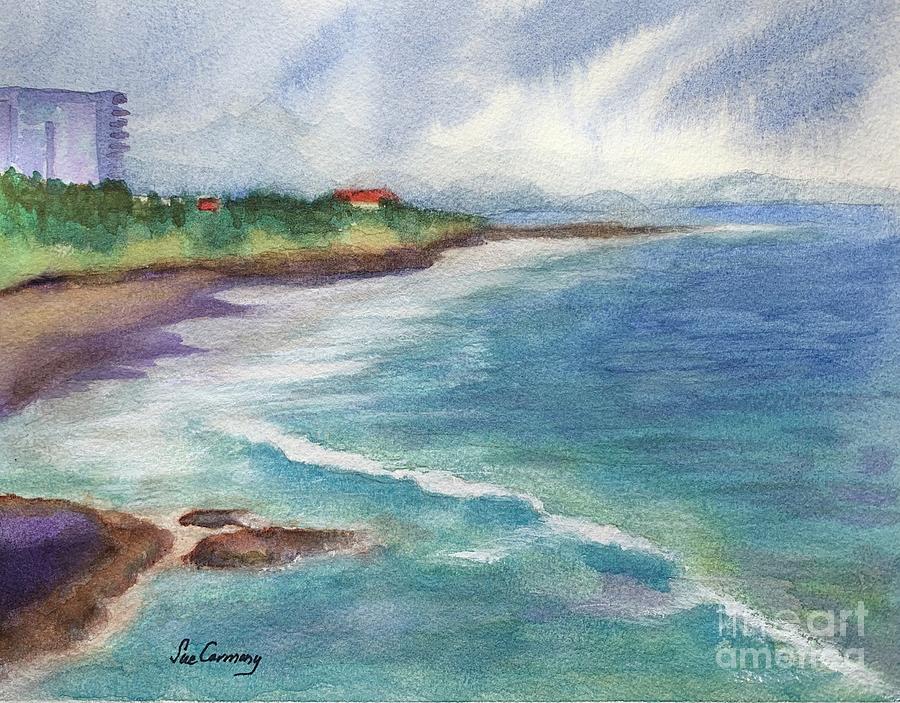 Calming Coastline Painting by Sue Carmony