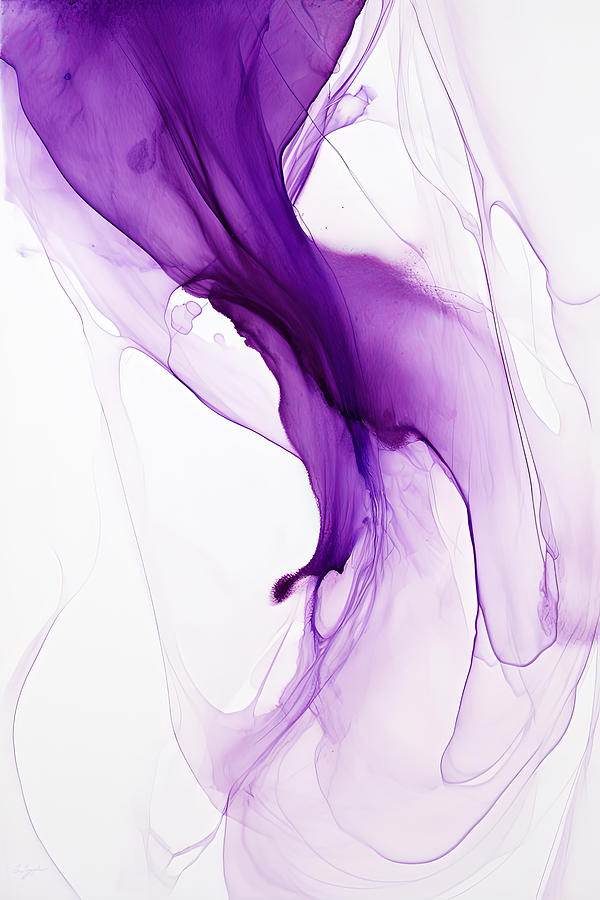 Calming Minimalism in Serene Purple Painting by Lourry Legarde