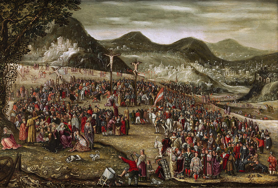 Calvary  Painting by Attributed to Anton Mozart
