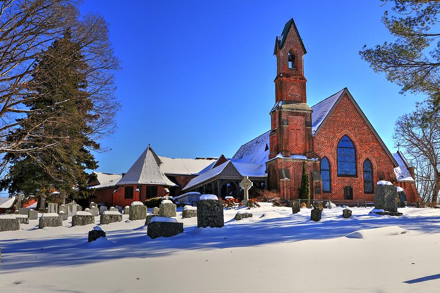 Calvary Episcopal Church Fletcher North Carolina In Snow Photograph
