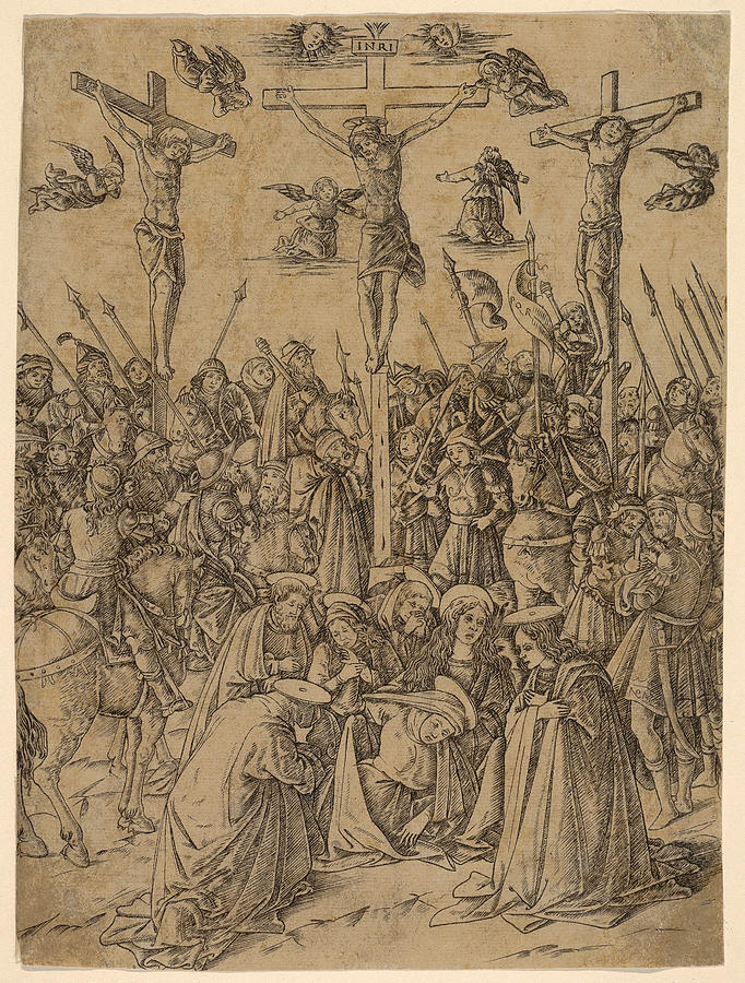 Calvary, from Life of the Virgin and Christ Drawing by Francesco Rosselli