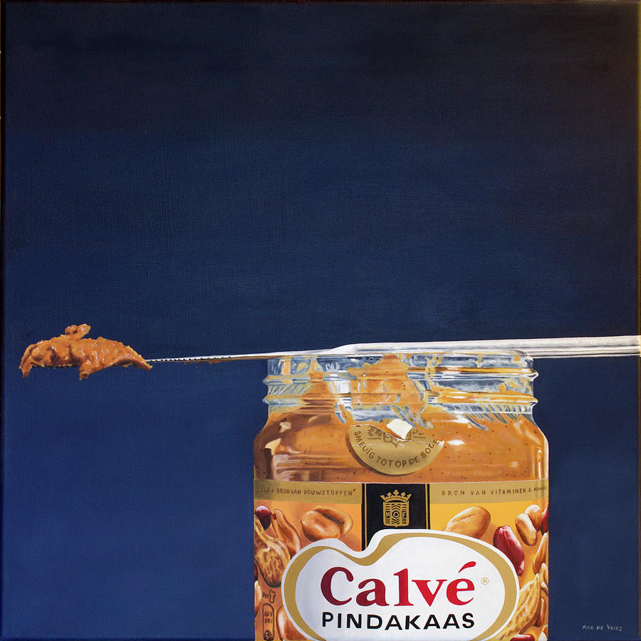 Calve pindakaas Wie is er niet groot mee geworden Painting by Rob De Vries