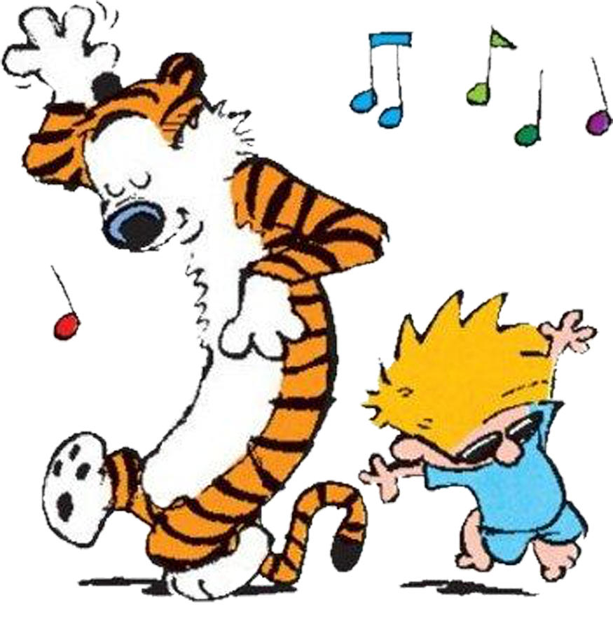 Calvin and Hobbes Dancing Digital Art by Rebecca Claudia - Pixels