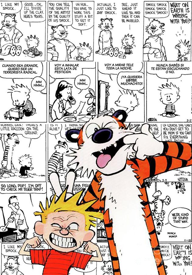 Calvin Hobbes Comic Digital Art by Sushi Ikan